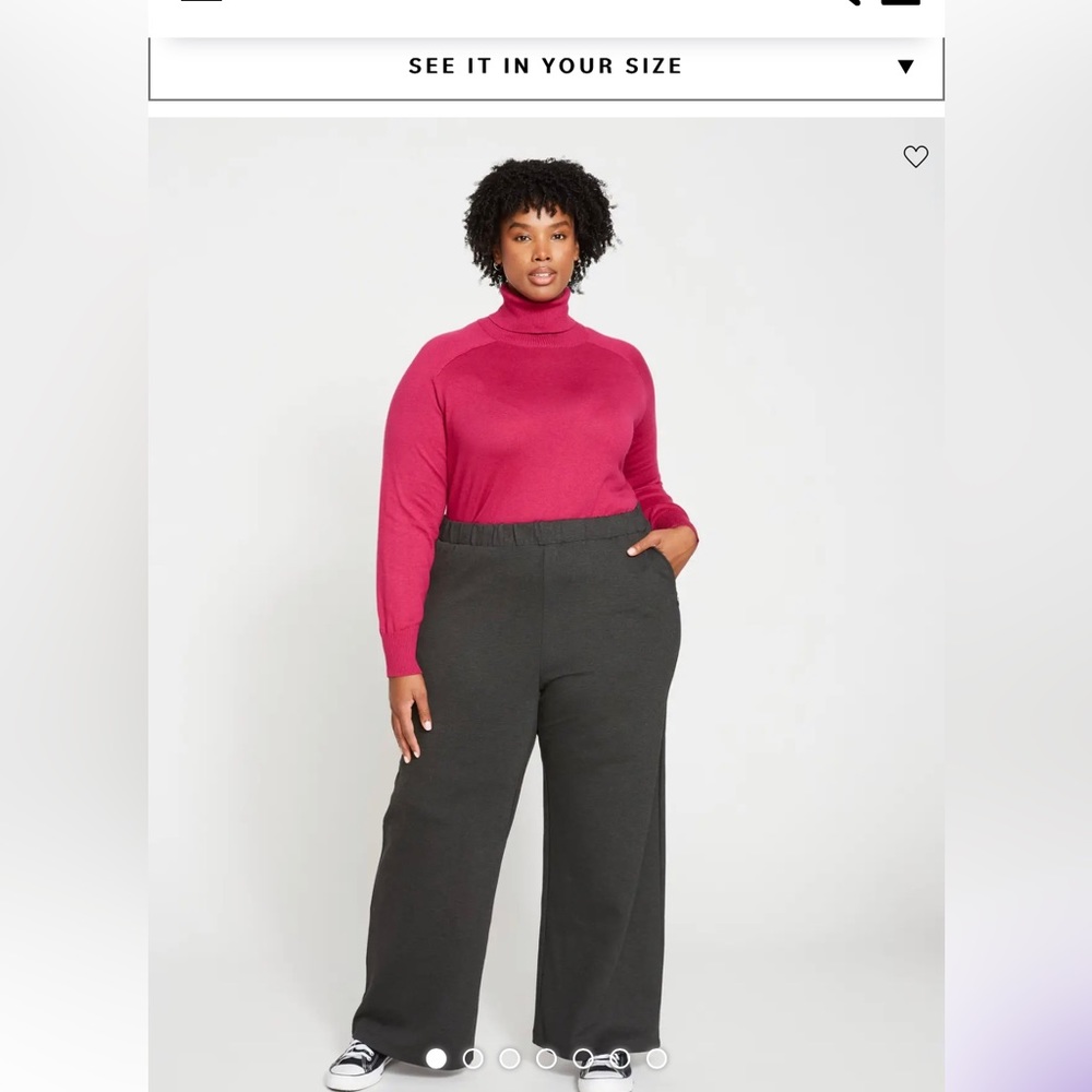 Stephanie Wide Leg Ponte Pants in Charcoal